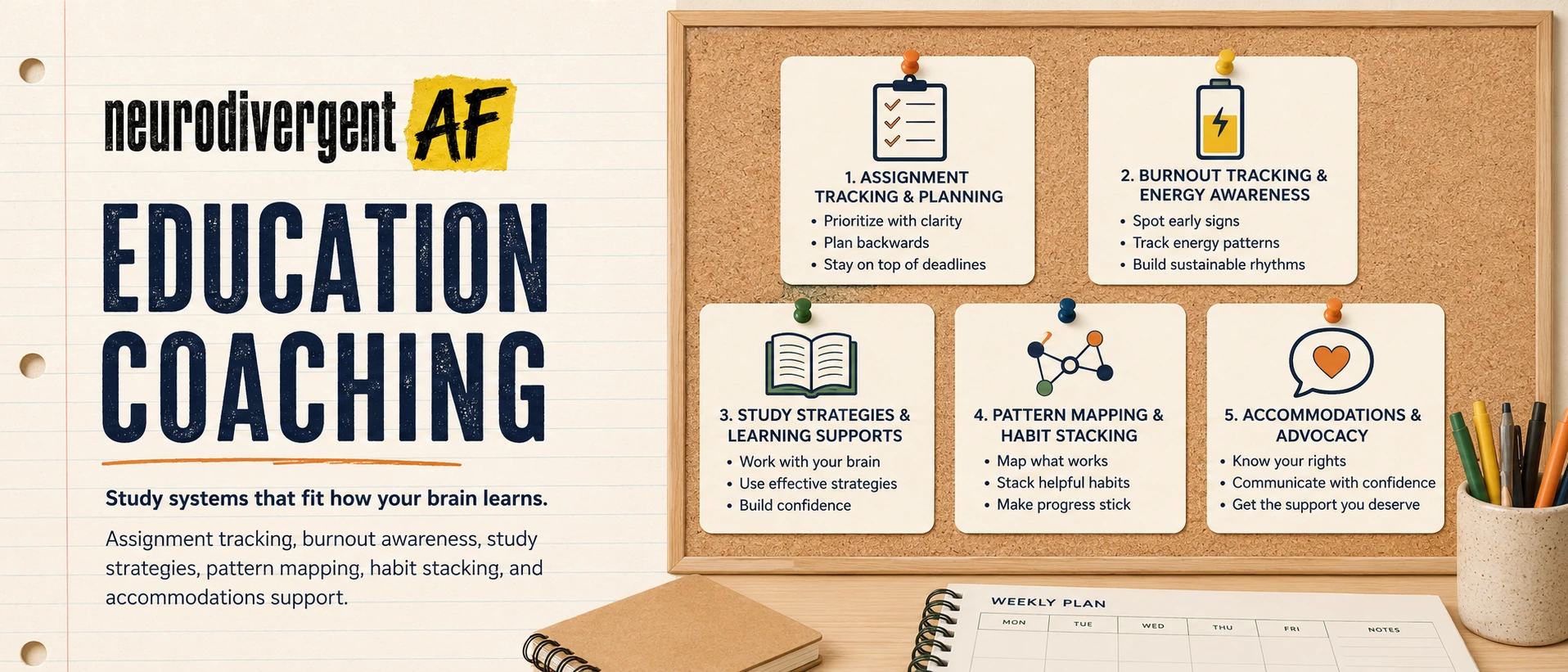 Education Coaching: study systems that fit how your brain learns.