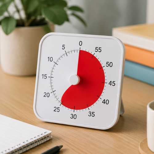 Visual countdown timer on a desk