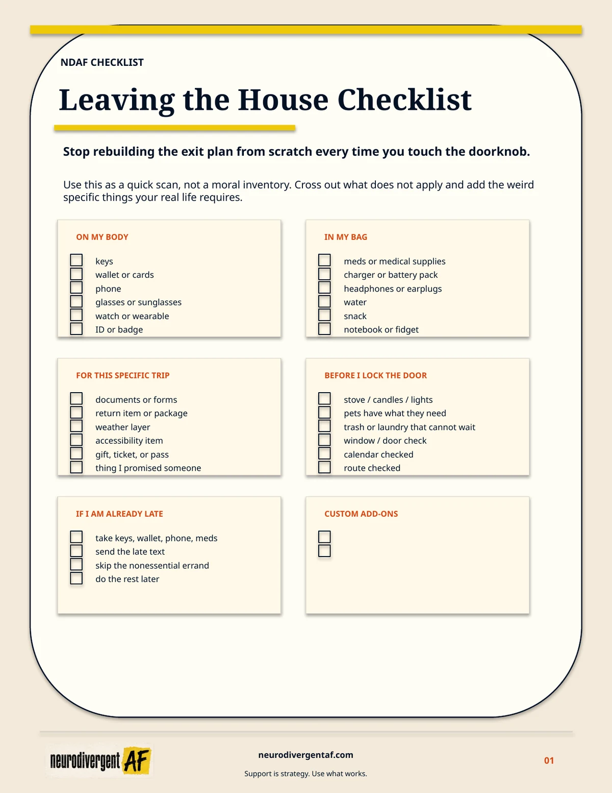 Preview of Leaving the House Checklist