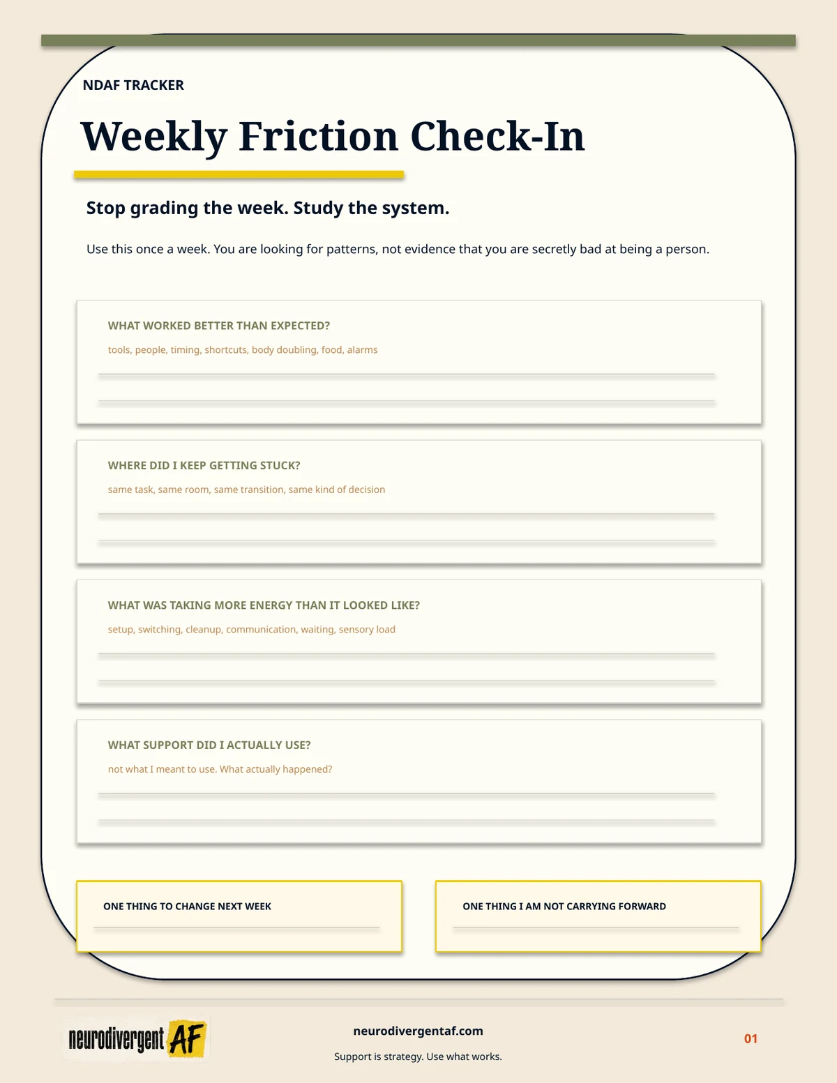 Preview of Weekly Friction Check-In